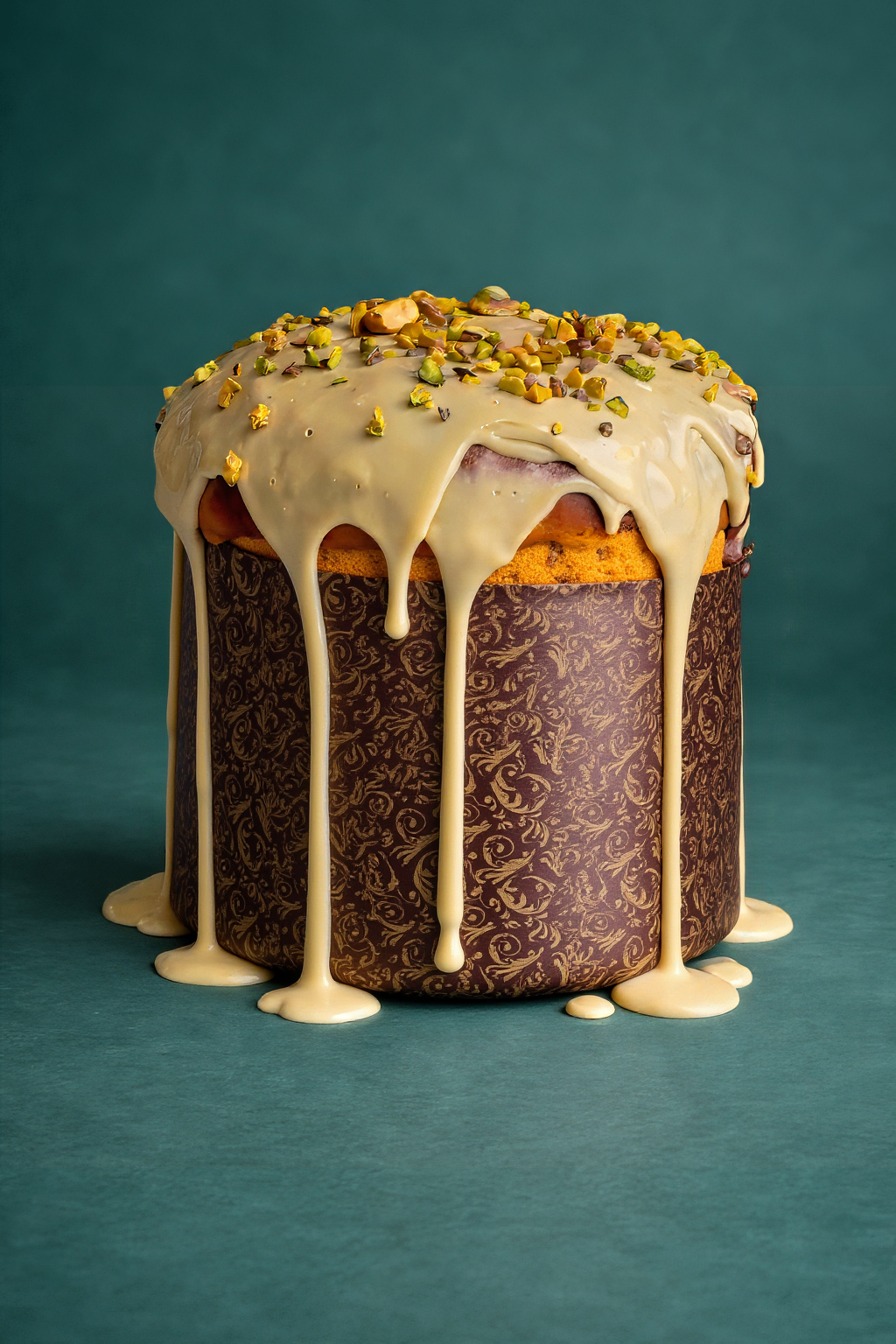 Paska with Pistachio Glaze and Filling